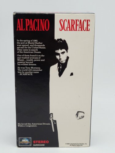 Scarface (VHS, 1983) Vintage VHS Box Set Depalma Scarface Action