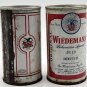 Wiedemann 12 oz. Straight Steel Flat Top Beer Can 1960's Set Of 2
