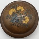 Hand Painted Floral Wooden Small Trinket Jewelry Round Box