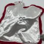 Sock Monkey Lovey Security Blanket Rattle Red Trim White satin Backing 12&acirc;��