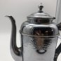 Vintage Hammered Stainless Steel Chrome Coffee Pot Decorative 9.5&acirc;��