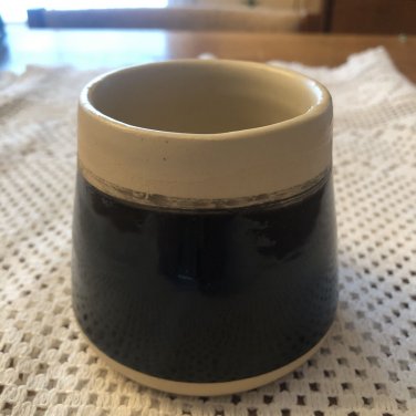 Stoney Tree Studio Decorative Ceramic Tan Black Lightweight Round Cup Vase