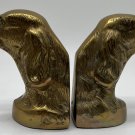 Die Cast Brass Looking Irish Setter Dog Head Bookends 1980s Vintage