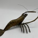 Brass Crawfish Shrimp Lobster Prawn Mid-Century Modern Coastal 12”