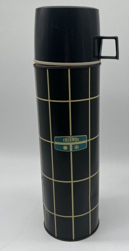 Thermos #2434 Grey Gray Checked 1 Quart Vintage 13.5&acirc;�� Tall