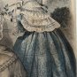 Antique Godey&acirc;��s Victorian Fashion Matted Print 1800s Framed 11.5 x 14&acirc;��