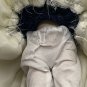 Porcelain Doll 7&acirc;�� Navy Dress White Lace Brown Hair Blue Eyes