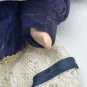 Porcelain Doll 7&acirc;�� Navy Dress White Lace Brown Hair Blue Eyes