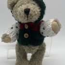 Hugfun Christmas Holiday 2000 Jointed Teddy Bear w/ Red Green White Sweater 8”