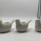 Arhaus Votive Holder 5"w White Ceramic Birds Set Of 3