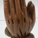 Wooden Praying Hands Olive Wood Carved Statue Holy Land Prayer 4” Religious Gift