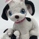 Playskool Black & White Puppy Surprise Plush Mom Dog 2005 3 Babies Puppies RARE!