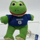 Build a Bear Mini Plush Animal Green Friendly Frog Blue Soccer Shirt BABW