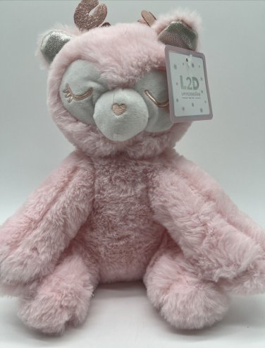 L2D Love 2 Design New York Pink Plush Reindeer Sitting Toy Doll 9&acirc;��
