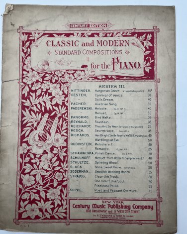 Century Music Classic Modern Standard Compositions Piano Hungraian Dance 1908