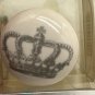 Michael's Drawer Pulls- Crown-White with Black drawing NIP 1.5&acirc;��