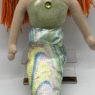 Aurora Sea Sparkles Meriel Mermaid Green Orange Hair Plush Green Doll 26" Large