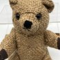 Primitive Burlap Bear 8&acirc;�� Movable joint legs beaded eyes Vintage