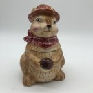 Squirrel Shaped Sugar Bowl Lidded  Anthromorphic Figurine-Fall Decor 6”