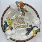 Fitz and Floyd Frosty Folks "Have Some Cookies" Canape Plate EUC