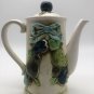 Vintage Napcoware Teapot Fruit Pattern  Blue Green Ceramic C-8537