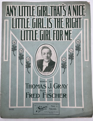 Any Little Girl Nice Right Sheet Music Piano Mac Fayden Fischer 1910 Antique