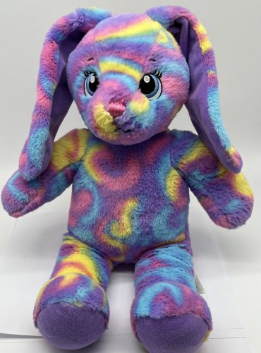 Build-A-Bear Tie-Dye Bunny Rabbit Easter Rainbow Floppy Ears Purple 16&acirc;��