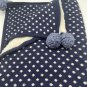 Pottery Barn Kids Pom Pom Stroller Baby Blanket Blue White spots Knit 30â x 40â