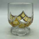 Vintage Clear Bohemian Glass Flash Painted Footed Decorative Flower Vase 12 in