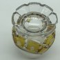 Vintage Clear Bohemian Glass Flash Painted Footed Decorative Flower Vase 12 in
