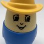 Little Tikes Man Boy Blue Shirt Yellow Cowboy Hat Large Chunky Baby Toddler 5"