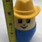 Little Tikes Man Boy Blue Shirt Yellow Cowboy Hat Large Chunky Baby Toddler 5"