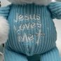 Dan Dee Collectors Choice Bunny Plays " Jesus Loves Me" Blue White 9" Plush