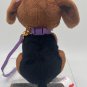 Our Generation Dog White Brown Black Purple Collar Leash Stuffed Plush Battat
