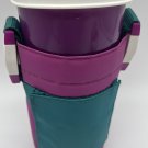 Tupperware 30 oz Handolier Pop Top Water Bottle Carrying Case Purple Teal