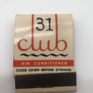 Matchbook Cover 31 Club Buffalo NY WORN
