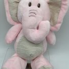 Kellytoy Baby Pink Cream Elephant 10" Plush Rattle Clip On Lovey Toy Crinkle