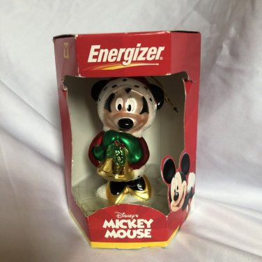 Disney Santa's Best MINNIE MOUSE Glass Christmas Ornament Energizer 2000