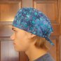 Unisex Dog Paw Print Scrub Hat with Batik Fabric