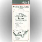 Air 1 system timetable 6/1/84 ($)