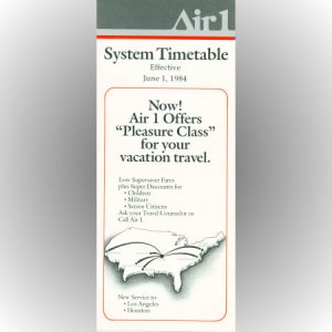 Air 1 system timetable 6/1/84 ($)
