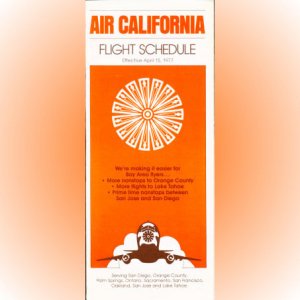 Air California system timetable 4/15/77 ($)