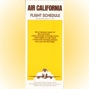 Air California system timetable 7/15/77 ($)