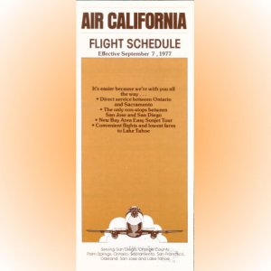 Air California system timetable 9/7/77 ($)