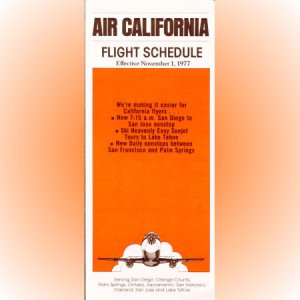 Air California system timetable 11/1/77 ($)