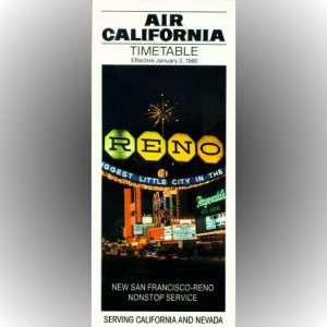 Air California system timetable 1/3/80 ($)