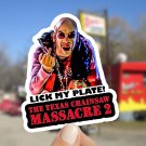 Texas Chainsaw Massacre 2 Chop-Top Vinyl Sticker! TCM Lick My Plate Decal!
