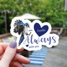 Blue Jay & Hearts Auntie I Am Always with You Vinyl Sticker | Waterproof Decal