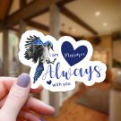 Blue Jay & Hearts Marmee I Am Always with You Vinyl Sticker | Waterproof Decal