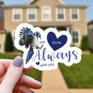 Blue Jay & Hearts Mom I Am Always with You Vinyl Sticker | Waterproof Decal